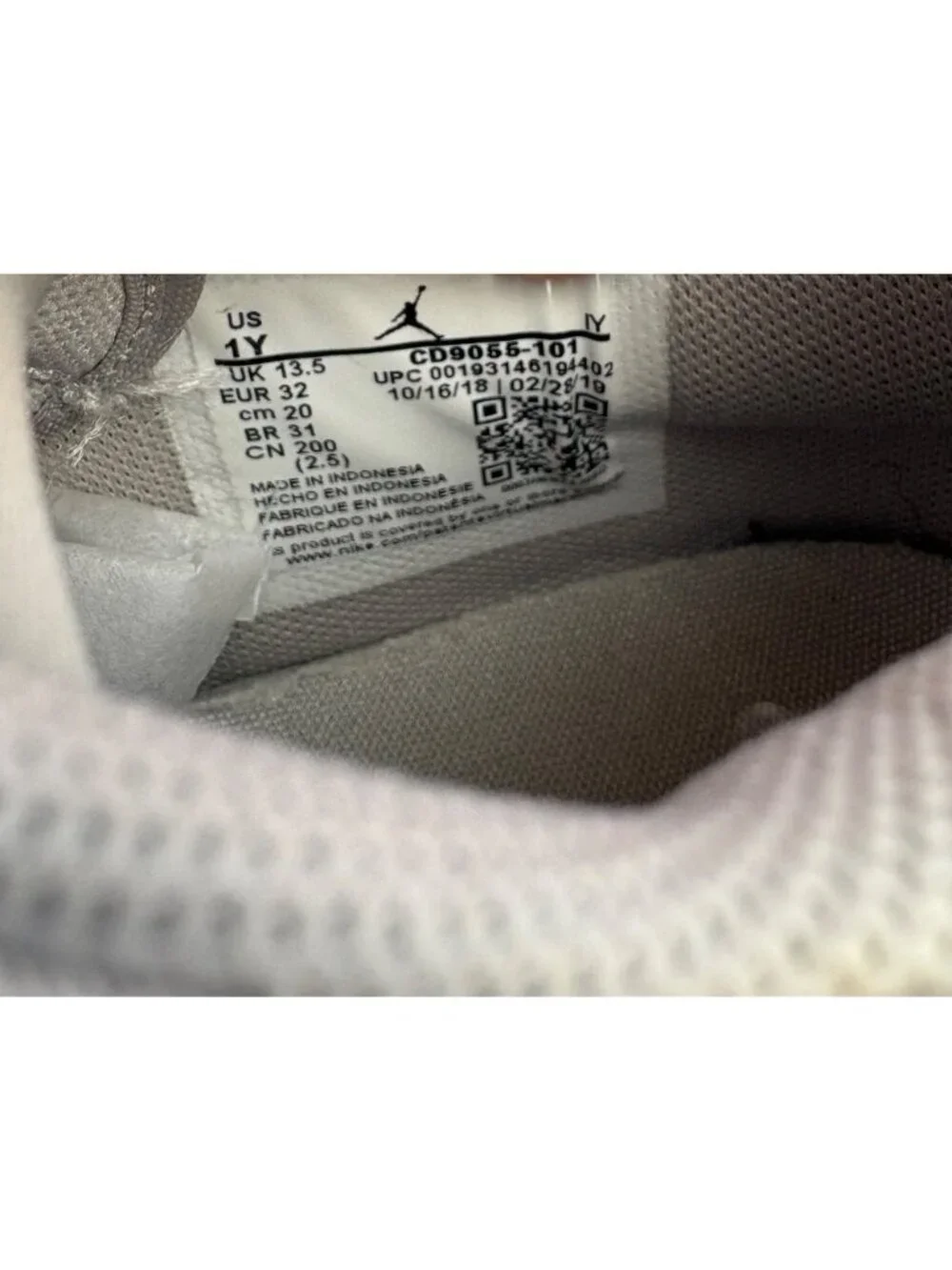 Nike Air Jordan Kids Legacy 312 Low White Tech Grey Sneakers Size 1Y